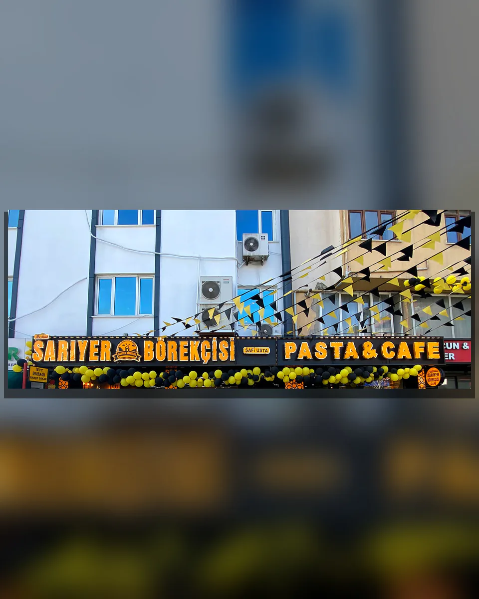 OVEC Reklam tarafından uygulanan ışıklı tabela, kutu harf ve cephe kaplama - Sarıyer Börekçisi — Uygulama fotoğrafı 06